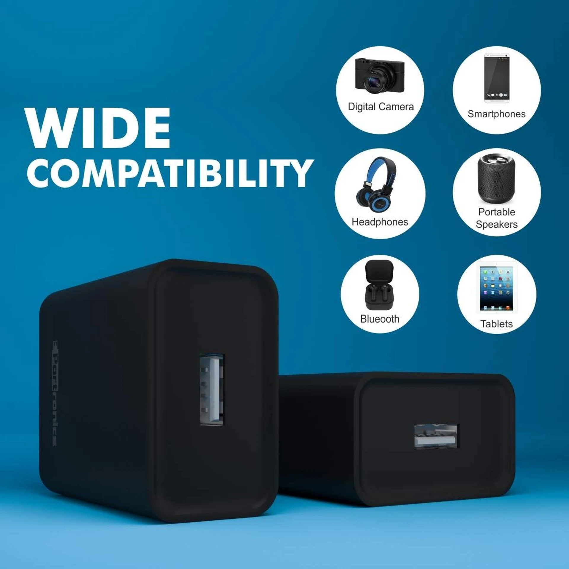 12 W Quick Charger 2.4 A Wall Charger for Mobile with Detachable Cable
